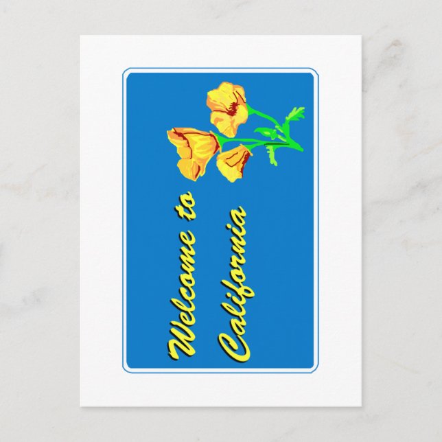Willkommen in Kalifornien - USA Road Sign Postkarte (Vorderseite)