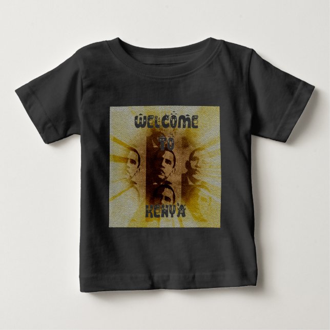 Willkommen in Kenia mit Obama Collage Baby T-shirt (Vorderseite)