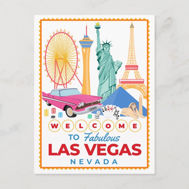 Willkommen in Las Vegas City Postkarte (Vorderseite)