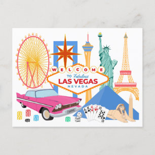 Willkommen in Las Vegas Reise Tourist Postkarte