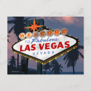 Willkommen in Las Vegas Schild Retro Neon Schild P Postkarte
