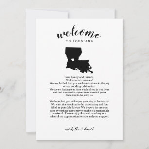 Willkommen in Louisiana Hochzeitsbrief und Reise