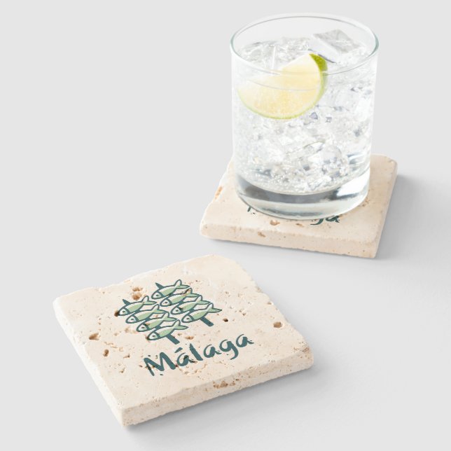 Willkommen in Malaga 8: El Espeto Steinuntersetzer (Seitenansicht)