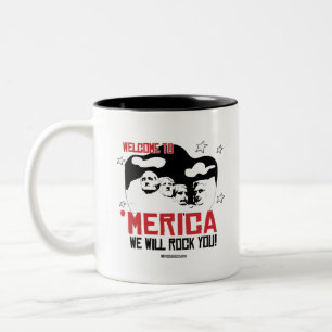 Willkommen in Merica - Wir werden Rock You Zweifarbige Tasse