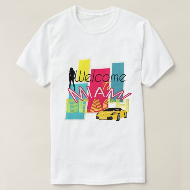 Willkommen in Miami Beach T-Shirt (Design vorne)