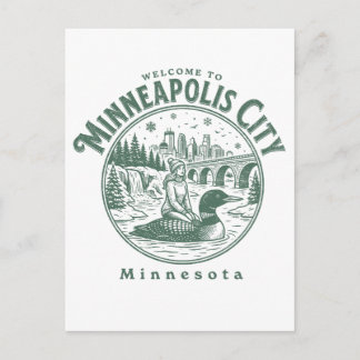 Willkommen in Minneapolis City Minnesota Postkarte