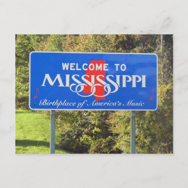 Willkommen in Mississippi Postkarte (Vorderseite)