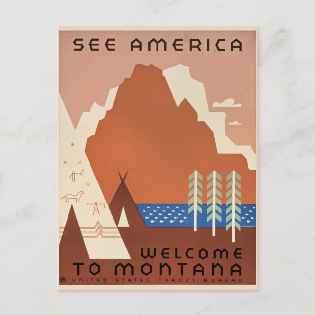 Willkommen in Montana Postkarte (Vorderseite)