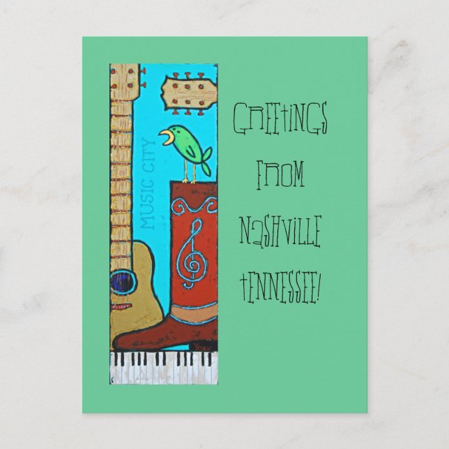 Willkommen in NashvilleTennessee! Postkarte (Vorderseite)