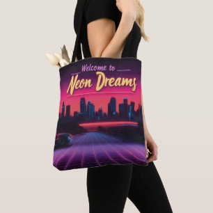Willkommen in Neon Dreams - Retro Wave Cityscape