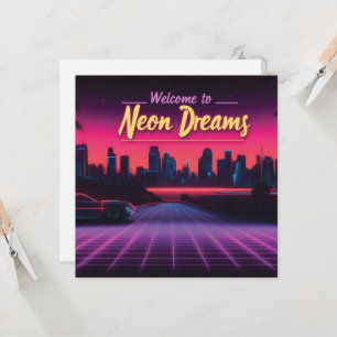 Willkommen in Neon Dreams - Retro Wave Cityscape