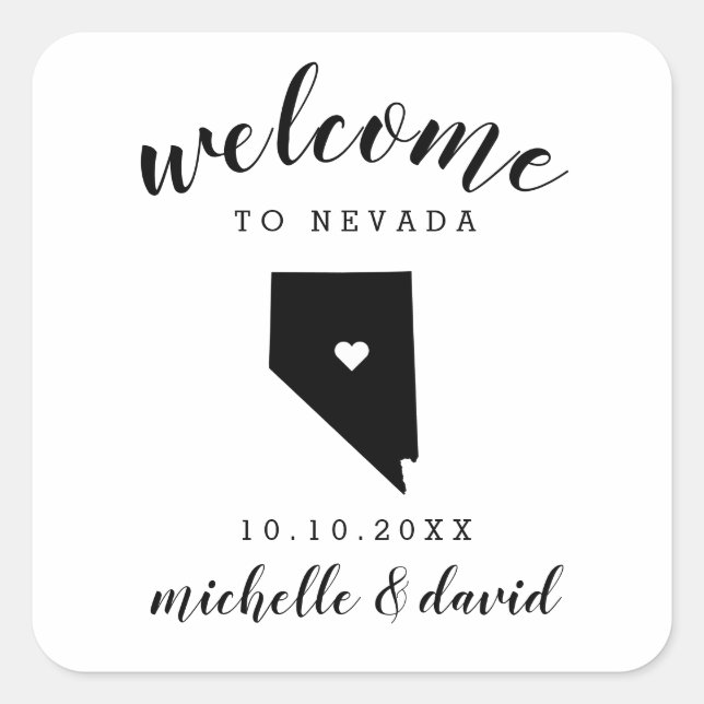 Willkommen in Nevada | Brauchtum für Hochzeiten Quadratischer Aufkleber (Vorderseite)