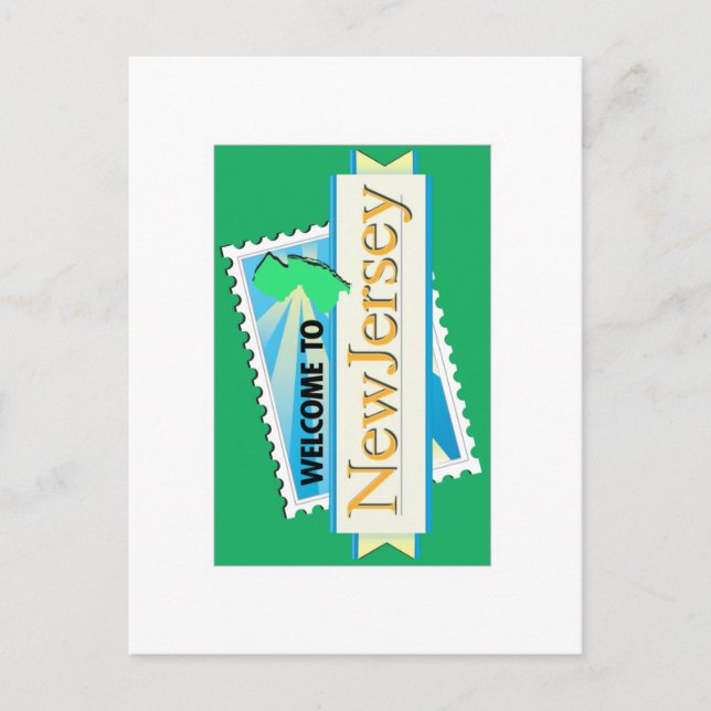 Willkommen in New Jersey - USA Road Sign Postkarte (Vorderseite)