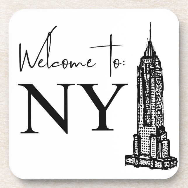 WILLKOMMEN IN NY GETRÄNKEUNTERSETZER (Vorderseite)