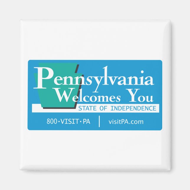 Willkommen in Pennsylvania - USA Road Sign Magnet (Vorne)