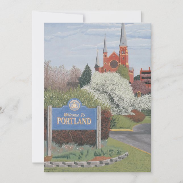 Willkommen in Portland Maine Einladung (Vorderseite)