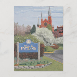 Willkommen in Portland Maine Postkarte