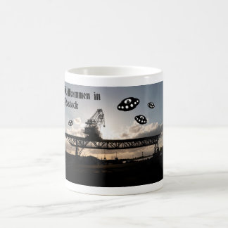Willkommen in Rostock. Außerirdische Besucher Kaffeetasse