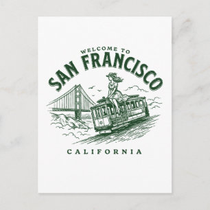 Willkommen in San Francisco City California Postkarte