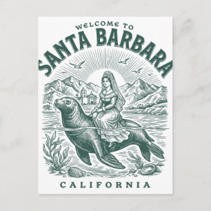 Willkommen in Santa Barbara, Kalifornische Küste Postkarte