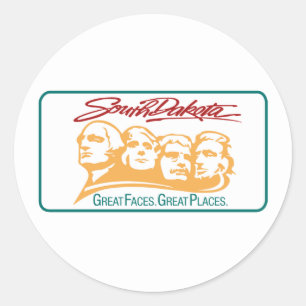 Willkommen in South Dakota - USA Road Sign Runder Aufkleber