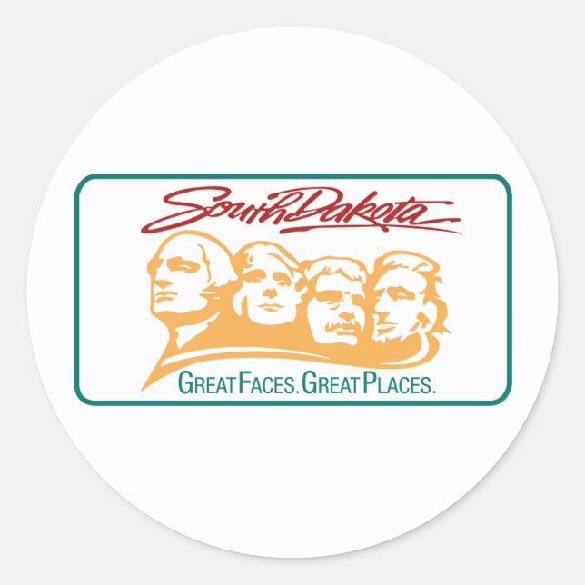 Willkommen in South Dakota - USA Road Sign Runder Aufkleber (Vorderseite)
