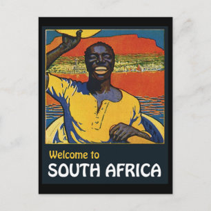 Willkommen in Südafrika, Eingeborener in einem Boo Postkarte