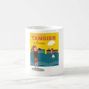 Willkommen in Tanger Marokko Vintage Reiseplakat Kaffeetasse