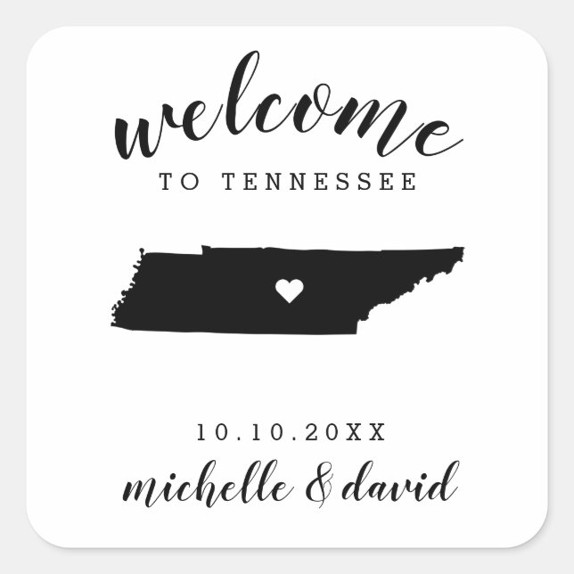 Willkommen in Tennessee | Brauchtum für Hochzeiten Quadratischer Aufkleber (Vorderseite)