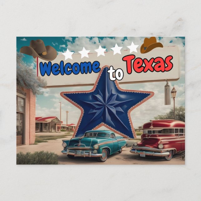 Willkommen in Texas, Postkarte für Postüberquerung (Vorderseite)