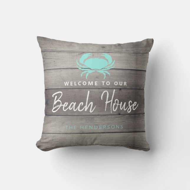 Willkommen in unserem Beach House Coastal Personal Kissen (Vorderseite)