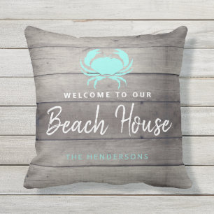 Willkommen in unserem Beach House Coastal Personal Kissen