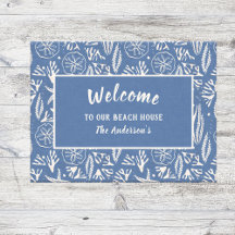 Willkommen in unserem Beach House Navy-Blue Hand G