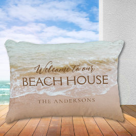 Willkommen in unserem Beach House Personalisiert Dekokissen