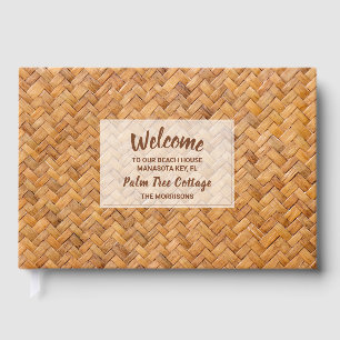 Willkommen in unserem Beach House Woven Palm Leaf  Gästebuch