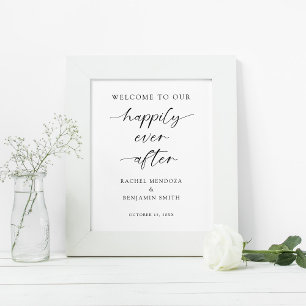 Willkommen in unserem glücklichen Ever After Weddi Poster