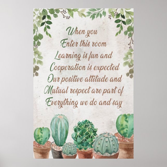 Willkommen in unserem Klassenzimmer-Poster Poster (Vorne)