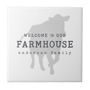 Willkommen in unserem Landhaus Rustikale Kuh Fliese