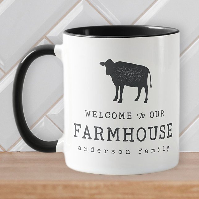 Willkommen in unserem Landhaus Rustikale Kuh Tasse (Von Creator hochgeladen)