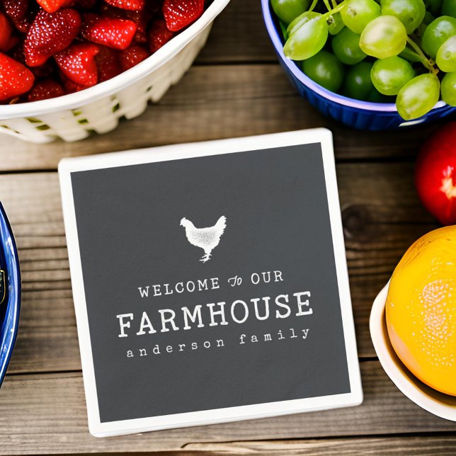 Willkommen in unserem Landhaus Rustikales Hühnchen Serviette (Von Creator hochgeladen)