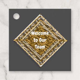 Willkommen in unserem Team Metallic Gold Silver Di Geschenkanhänger