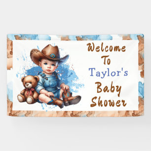 Willkommen in unserer Baby Dusche Western Cowboy Banner