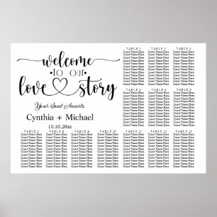 Willkommen in unserer Liebe Story 13 Table Wedding Poster