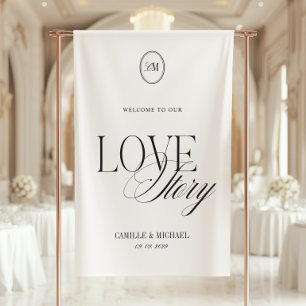 Willkommen in unserer Liebesgeschichte Hochzeit Vi Banner
