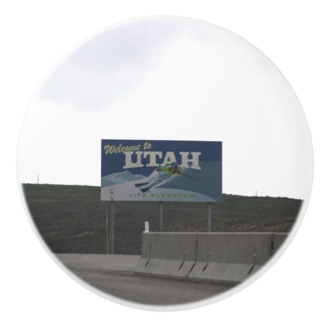 Willkommen in Utah Keramikknauf (Vorderseite)