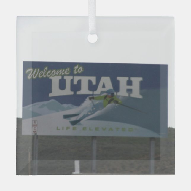 Willkommen in Utah Ornament Aus Glas (Vorderseite)