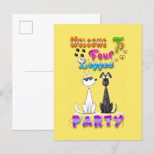 Willkommen in vier Party Ankündigungspostkarte