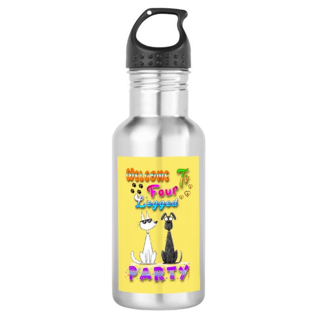 Willkommen in vier Party Edelstahlflasche (Vorderseite)