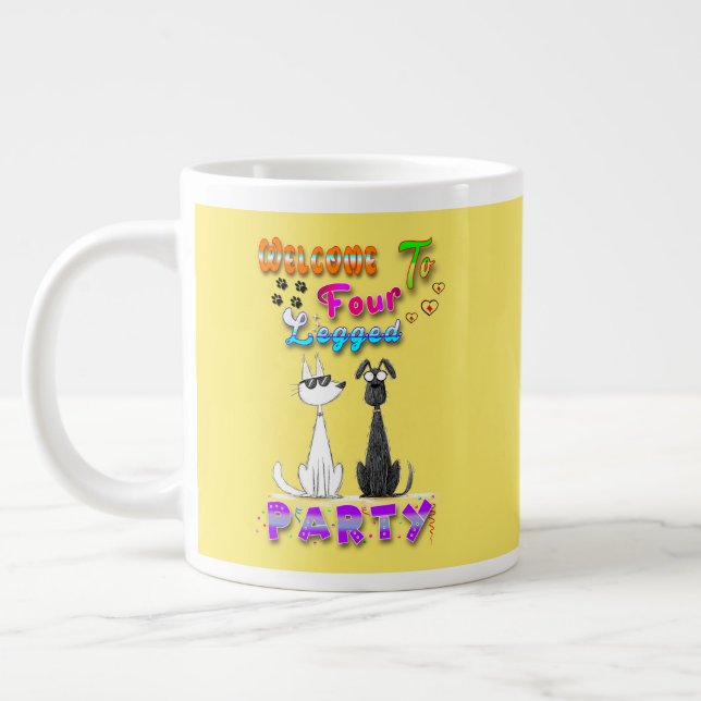 Willkommen in vier Party Jumbo-Tasse (Links)