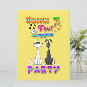 Willkommen in vier Party Karte